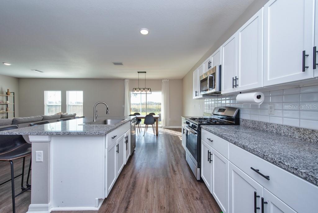 14617 Brumby Ridge Avenue Lithia, FL 33547 - Photo 14 of 46 a kitchen with stainless steel appliances granite countertop lots of counter top space and wooden floor