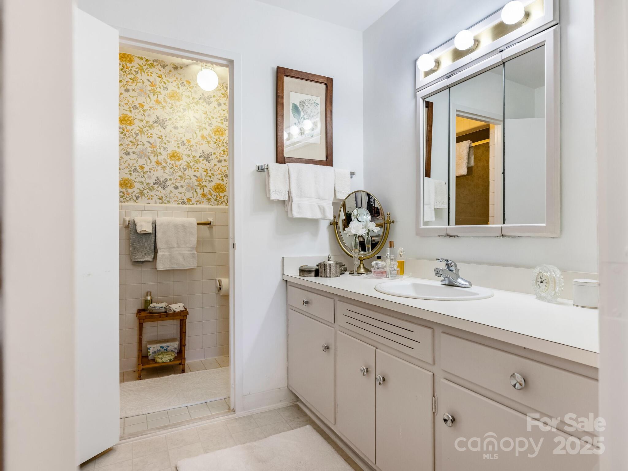 1300 Queens Road, Unit 401 Charlotte, NC 28207 - Photo 9 of 21 a bathroom with a sink and a mirror