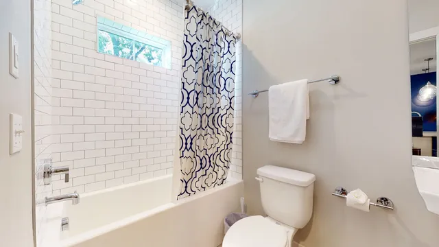 a bathroom with a toilet and a bathtub