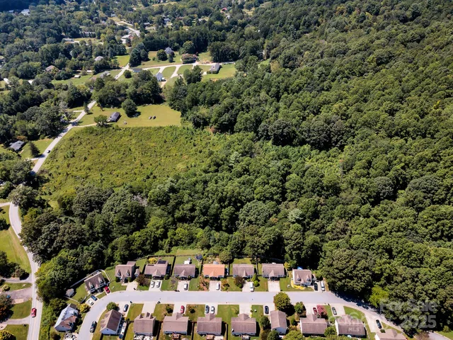 a view of a town with mountains in the background
