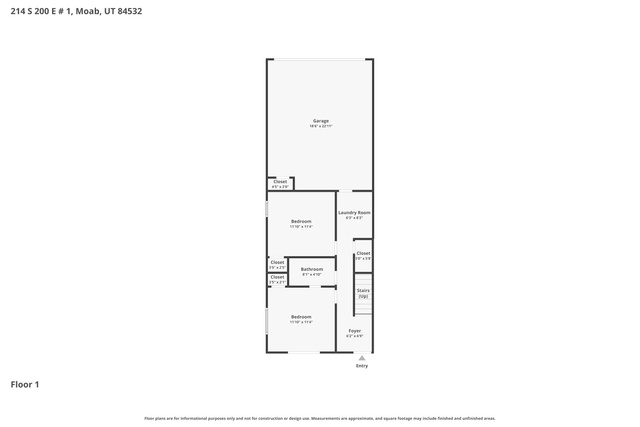 214 South 2nd E Street, Unit 1 Moab, UT 84532 - Photo 37 of 38 View of home floor plan
