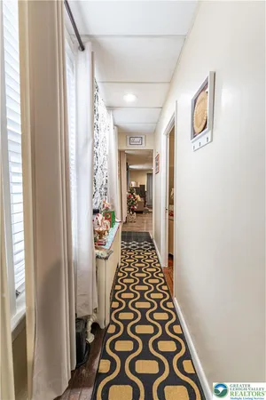 a view of hallway with stairs