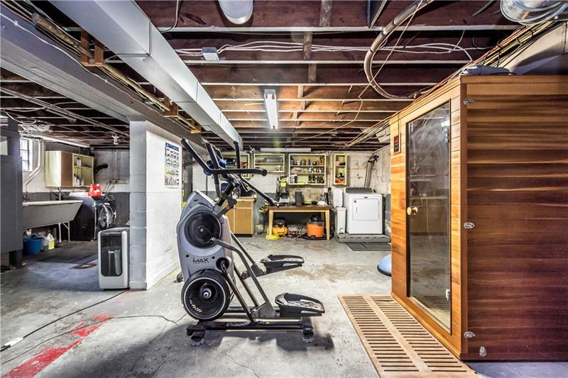 127 Friday Road Pittsburgh, PA 15209 - Photo 15 of 20 The lower level offers a number of opportunities. The ceilings are high and allow for a work out area, sauna and small work shop. There is a Pittsburgh bath on this level.