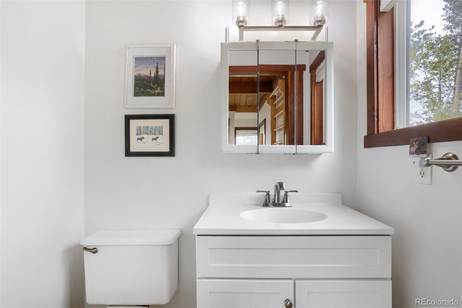 2 Debra Ann Road Golden, CO 80403 - Photo 20 of 41 a bathroom with a sink and a mirror