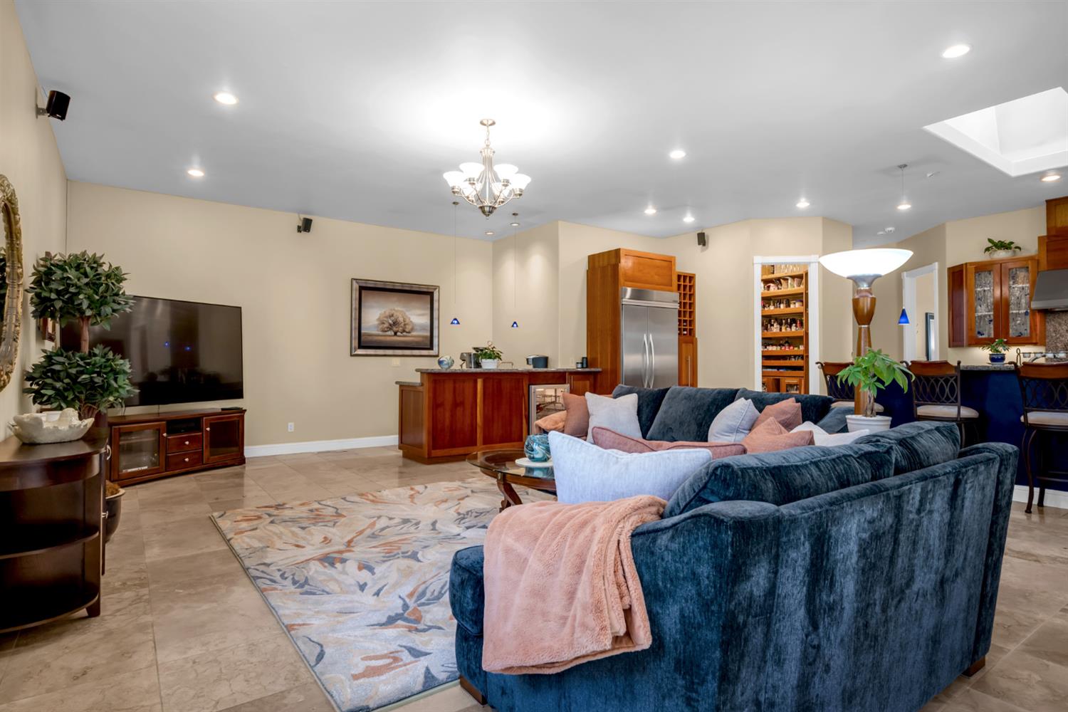 2847 Sierra Vista Road Rescue, CA 95672 - Photo 9 of 69 a living room with fireplace furniture and a flat screen tv