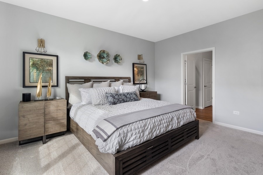 25616 West Springview Drive Plainfield, IL 60586 - Photo 13 of 23 a bedroom with a bed and a painting on the wall