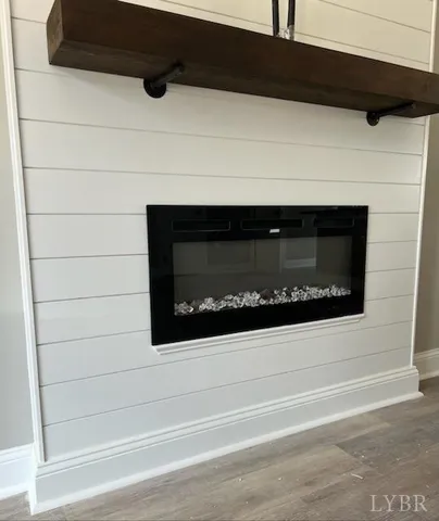 a close view of a fireplace