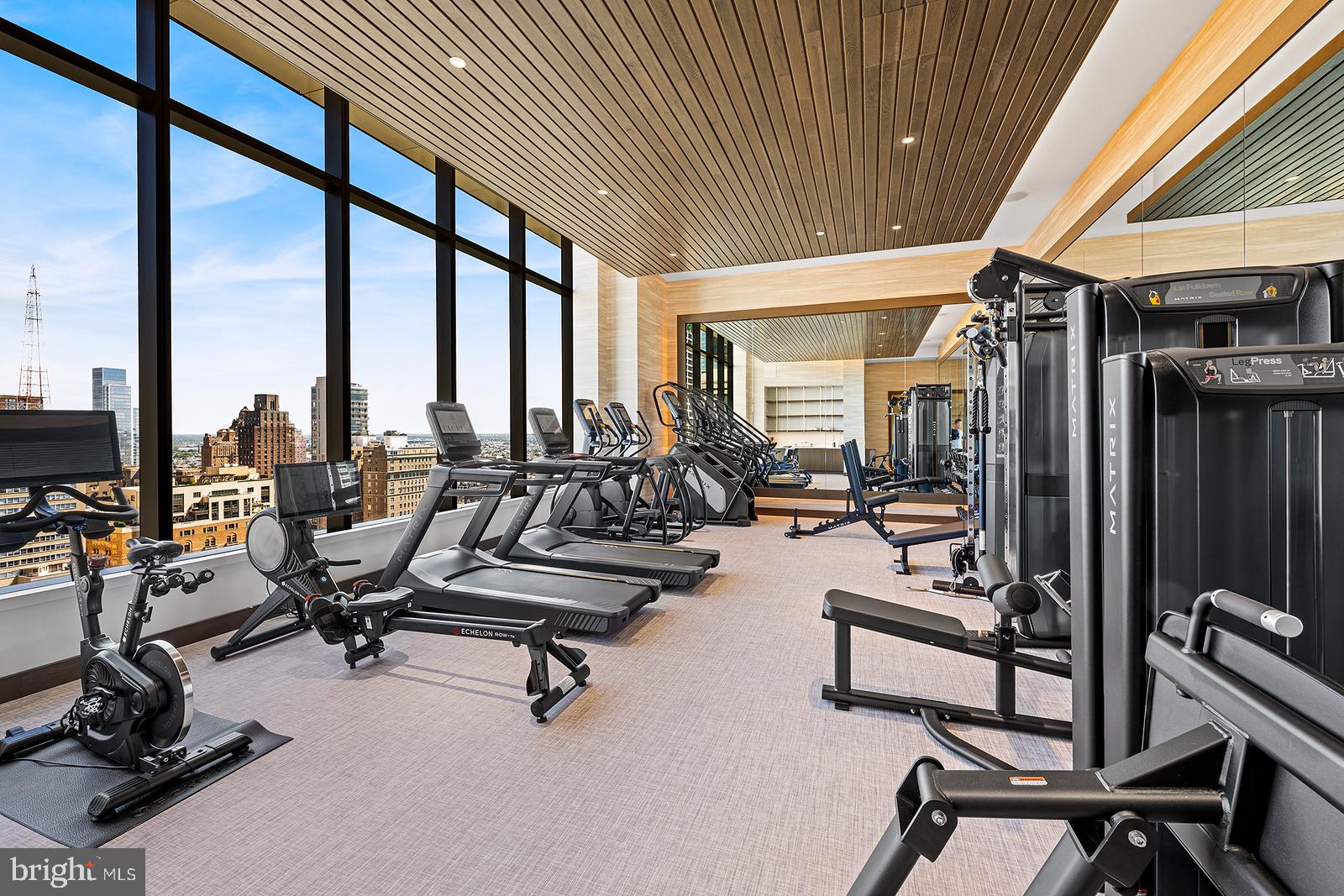 1911 Walnut Street, Unit 3404 Philadelphia, PA 19103 - Photo 29 of 37 a view of a room with gym equipment