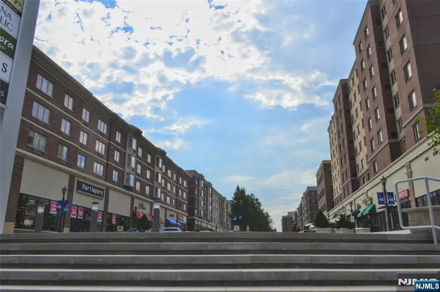a view of building with large windows