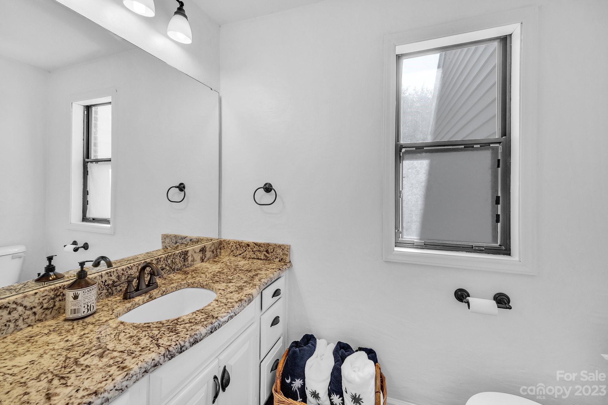 1016 Palmyra Drive Tega Cay, SC 29708 - Photo 24 of 33 a bathroom with a granite countertop sink and a mirror