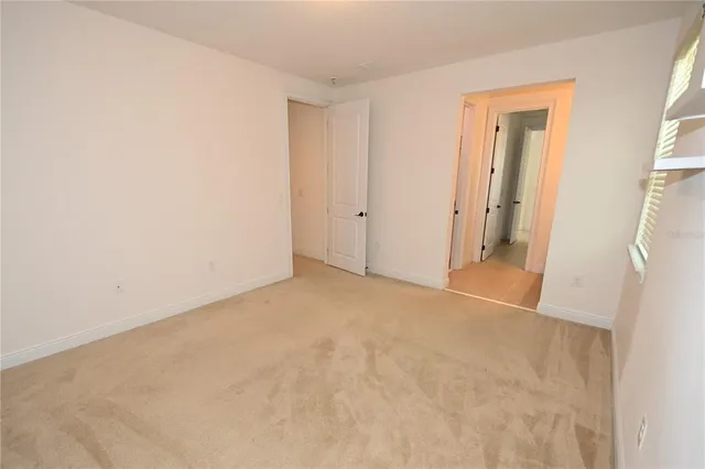an empty room with closet