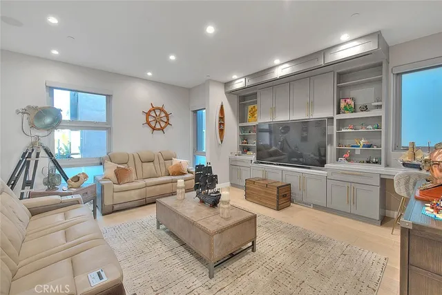 a large kitchen with lots of counter space and a sink