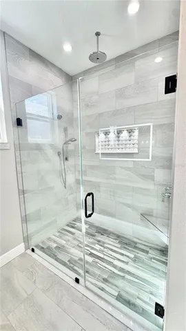 a bathroom with a shower