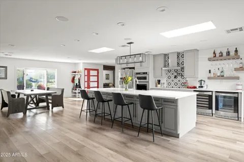 a kitchen with lots of counter top space