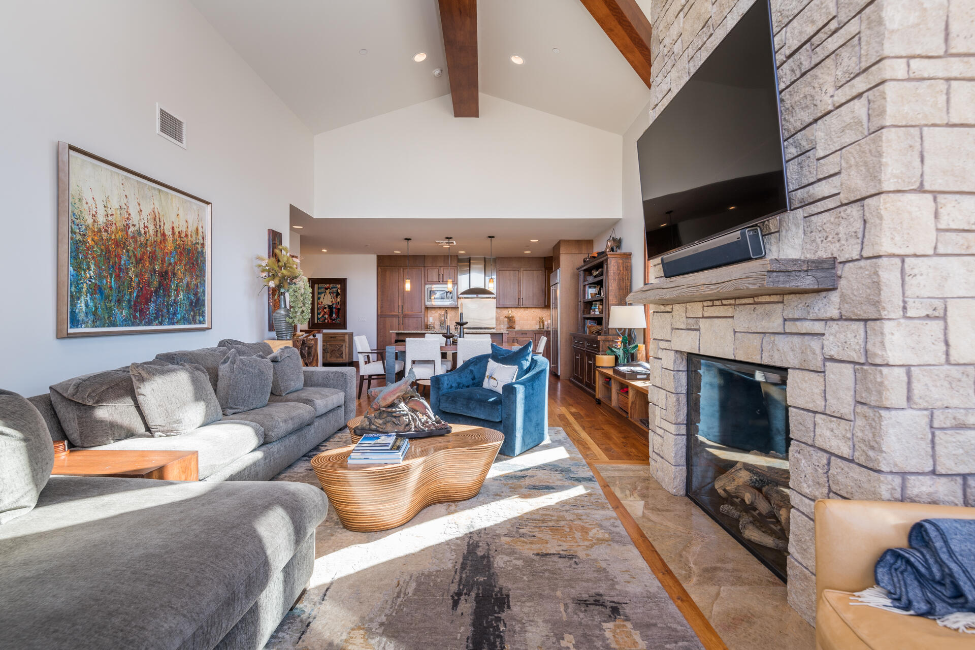 222 Second Avenue, Unit 13 Ketchum, ID 83340 - Photo 10 of 32 Stone fireplace