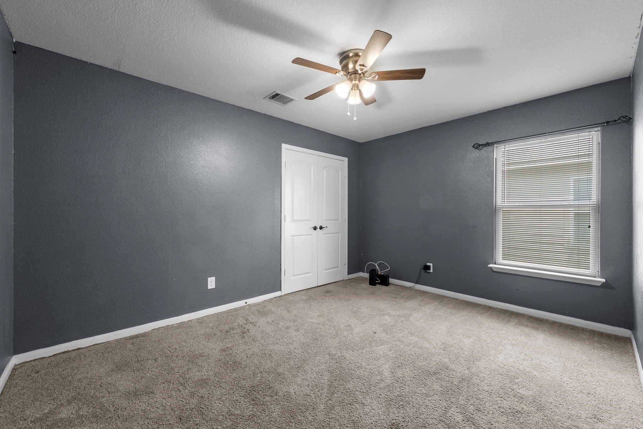 1617 Treeta Trail Kyle, TX 78640 - Photo 19 of 39 an empty room with chandelier fan and windows