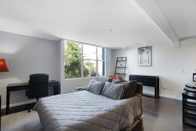 a view of cabinets and wooden floor