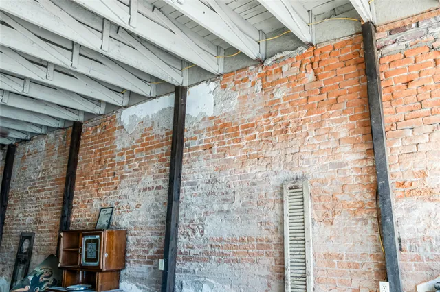 a view of a brick wall