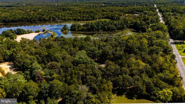 a view of a lake with a city