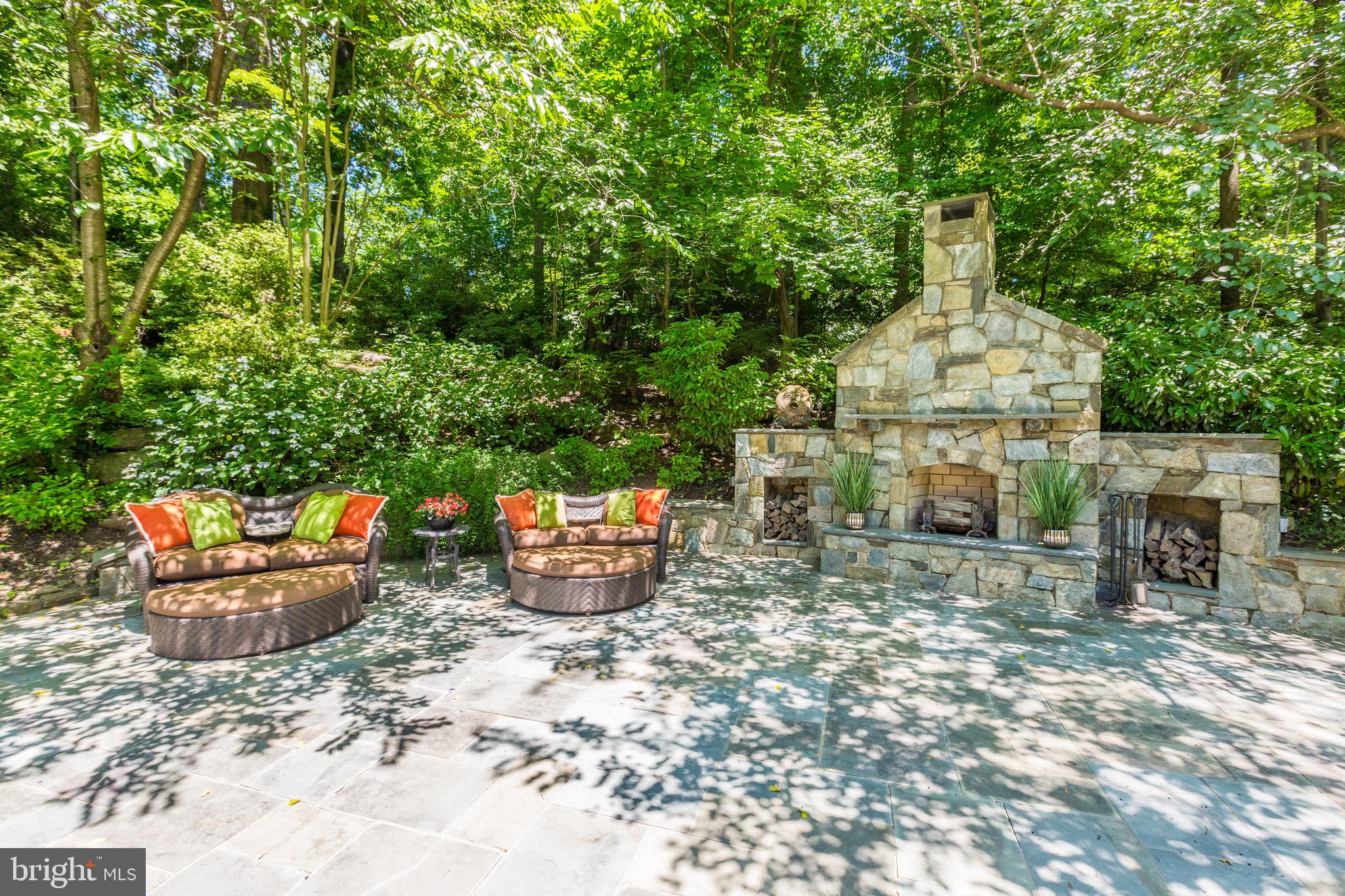 8921 Burdette Road Bethesda, MD 20817 - Photo 36 of 49 Exceptional Stone Fireplace