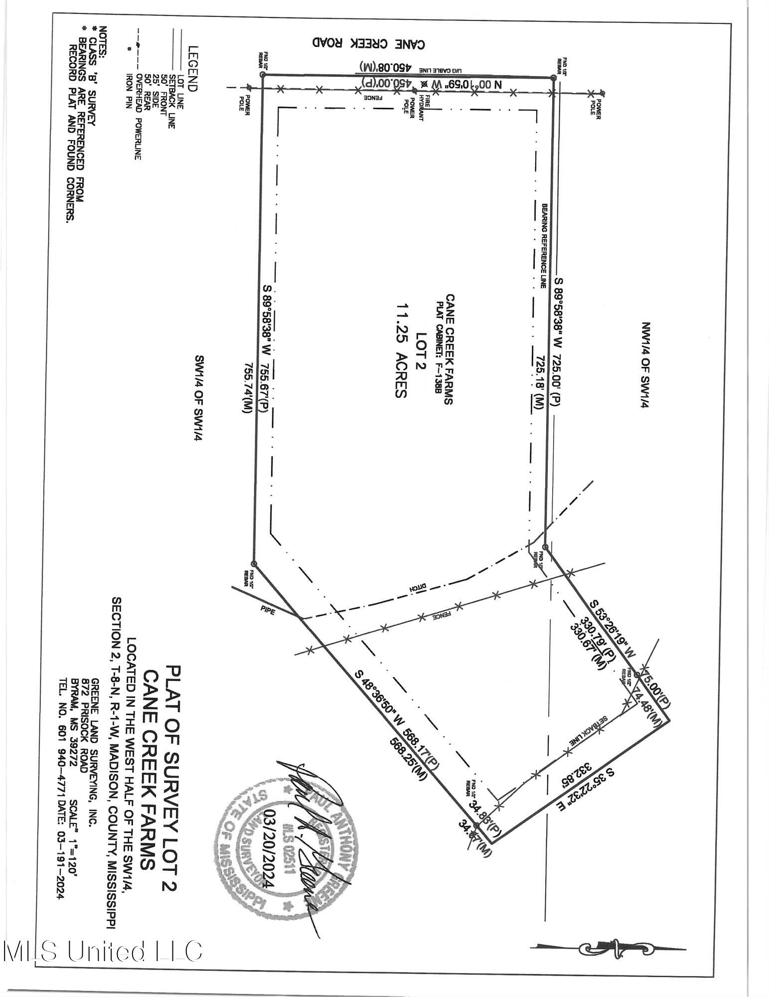 Cane Creek Road Flora, MS 39071 - Photo 1 of 1 lot layout