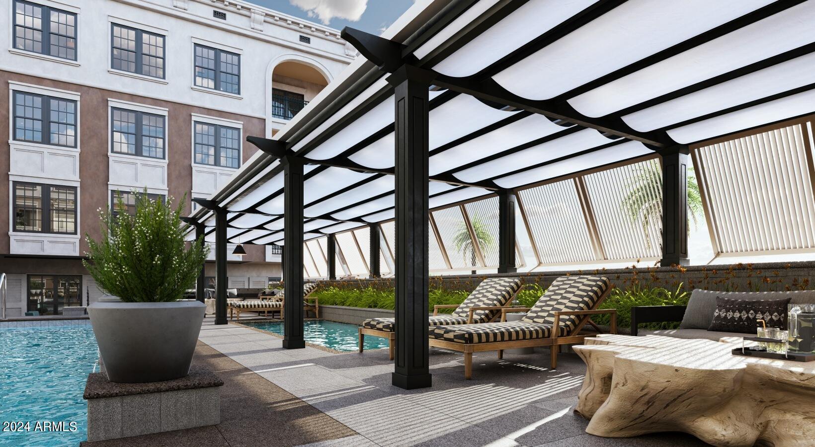 4240 East Camelback Road, Unit 308 Phoenix, AZ 85018 - Photo 24 of 27 Cabana with Spa (rendering)