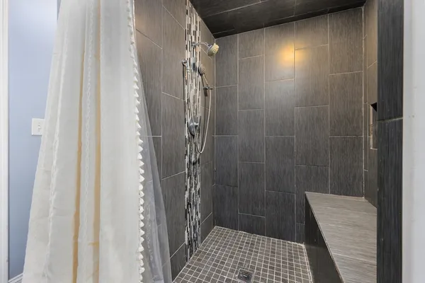 a bathroom with a shower