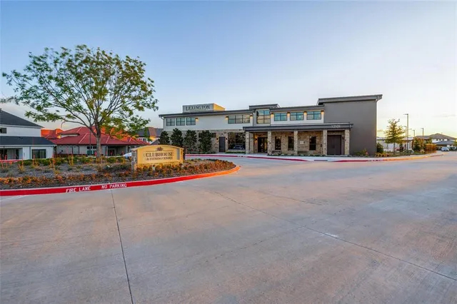 a view of a city street lined with buildings