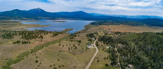 a view of lake and mountain