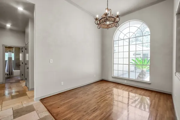 a view of empty room with fan
