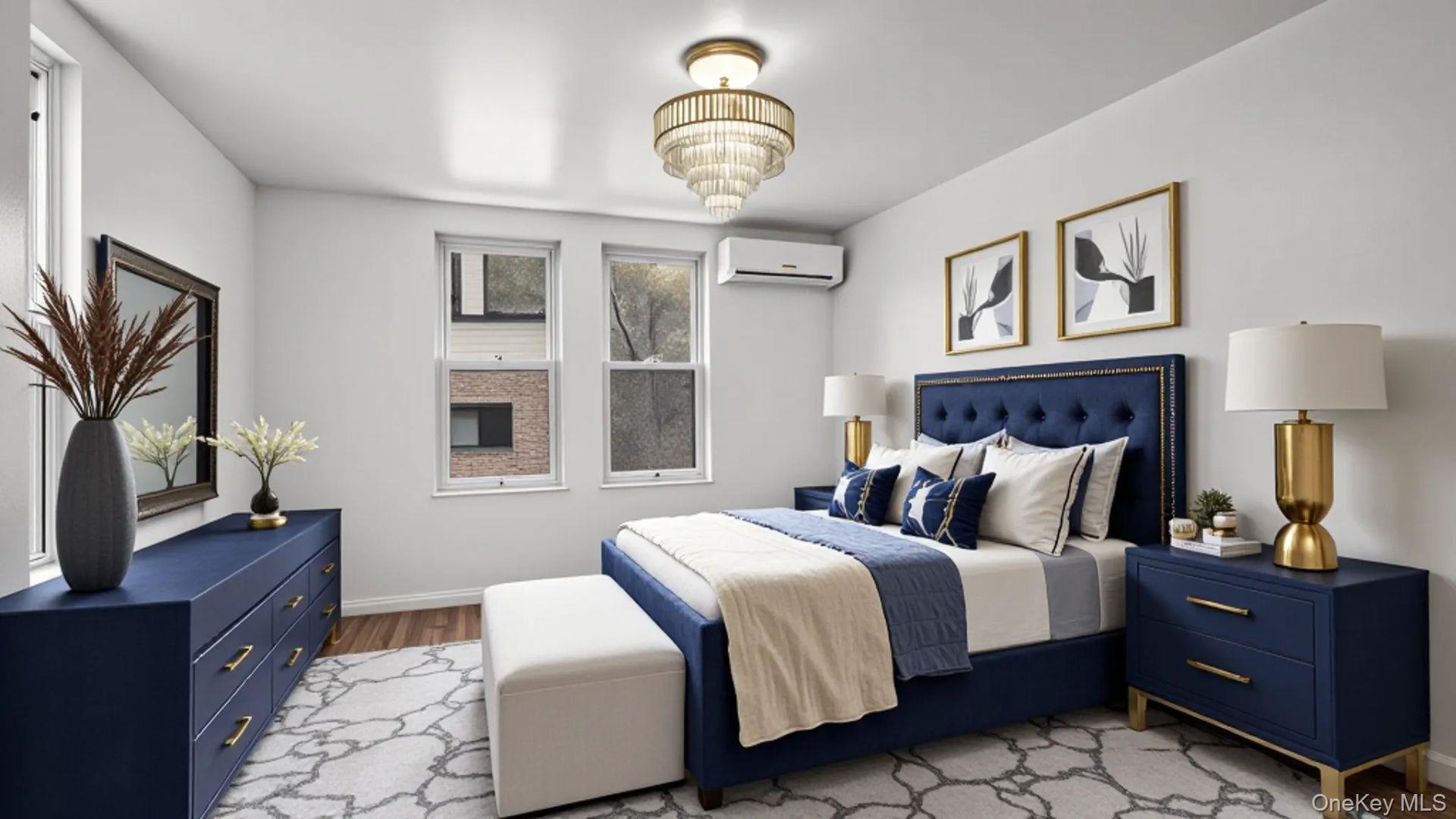 681 Rhinelander Avenue Bronx, NY 10462 - Photo 4 of 30 Bedroom with light wood finished floors and a wall unit AC