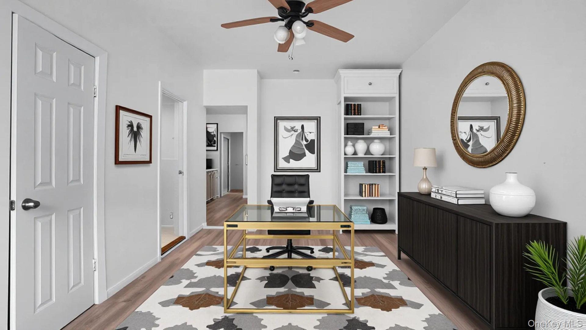 681 Rhinelander Avenue Bronx, NY 10462 - Photo 6 of 30 Office space featuring wood finished floors and ceiling fan