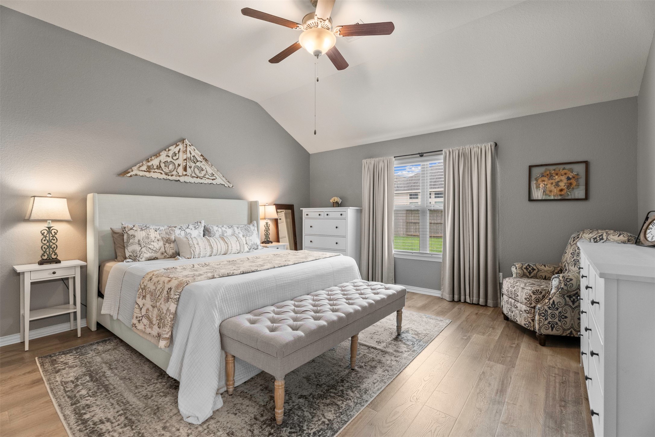This primary bedroom is gorgeous!