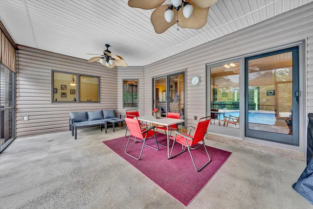 a outdoor space with furniture