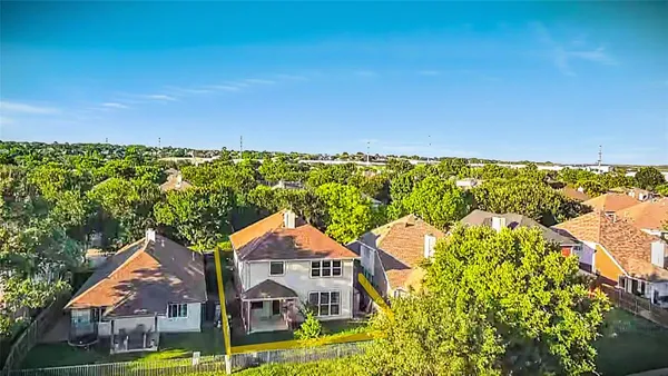 an aerial view of a house