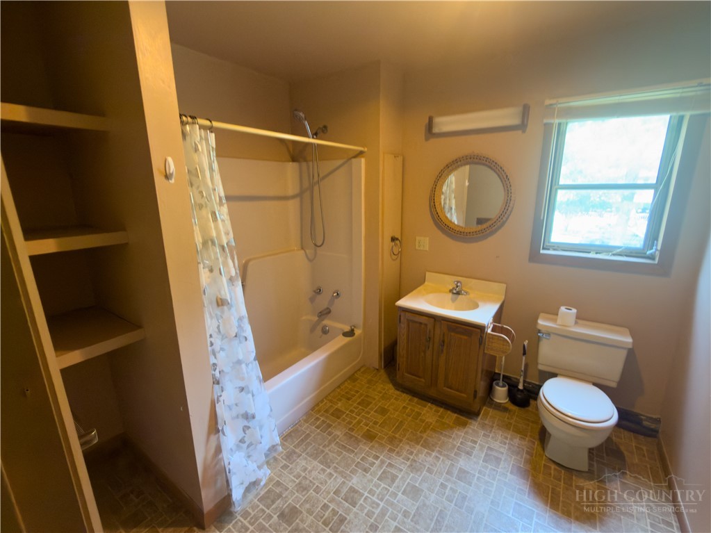 1205 Bamboo Road Boone, NC 28607 - Photo 9 of 17 a bathroom with a toilet a sink and a shower