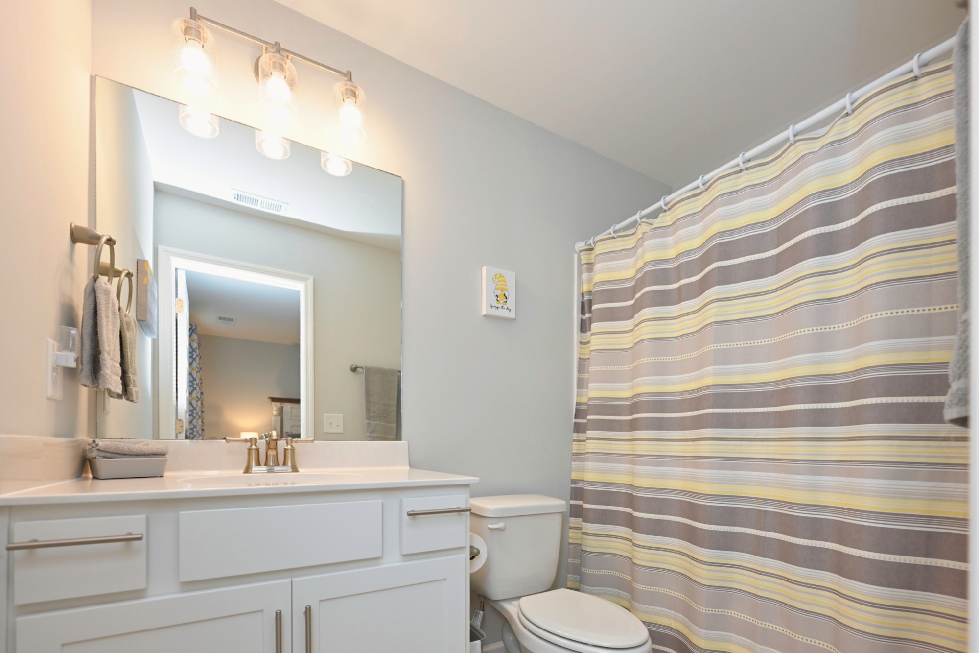 436 Withrow Way Gallatin, TN 37066 - Photo 32 of 41 a bathroom with a sink a toilet a mirror and shower curtain