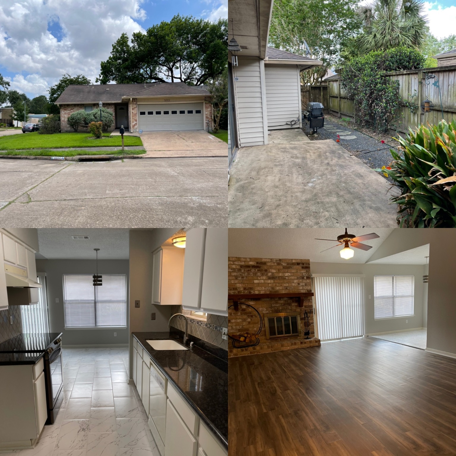 a view of a living room and a garage