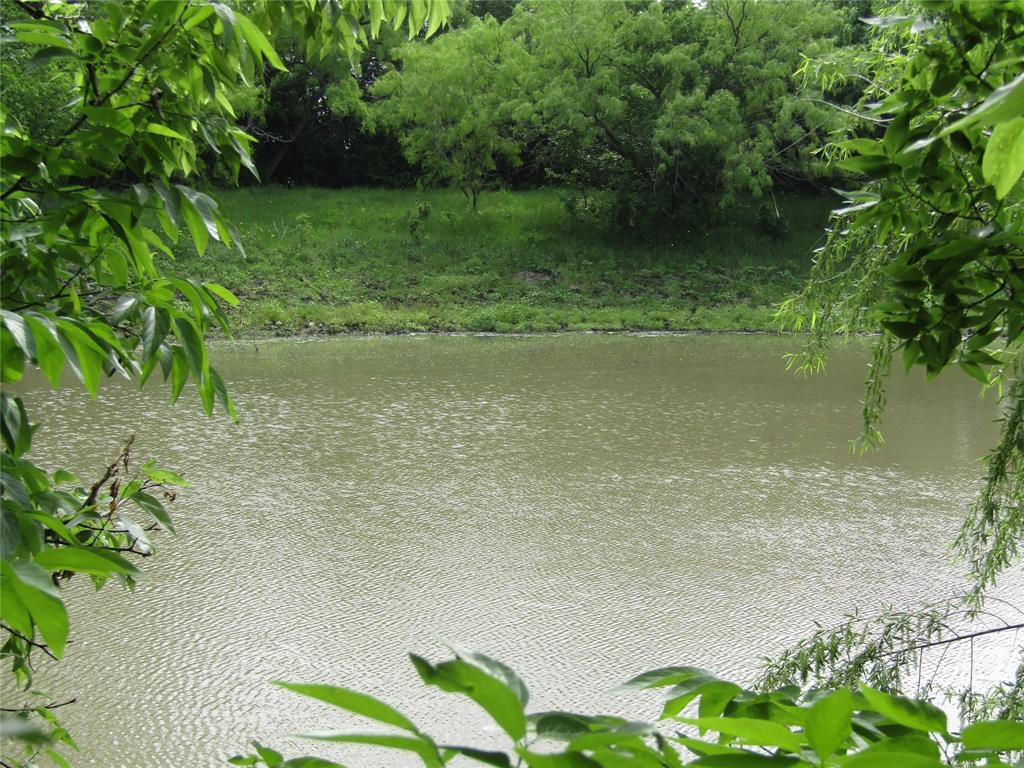 a view of a lake with a yard