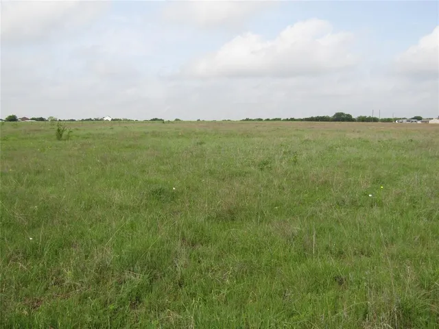 a view of a field with an ocean