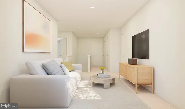 a living room with furniture and a couch