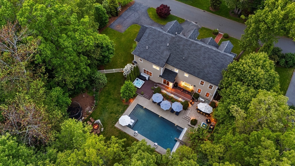 12 Cooke Road Lexington, MA 02420 - Photo 37 of 42 an aerial view of house with yard