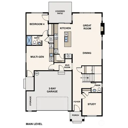 a picture of a bench in front of a refrigerator