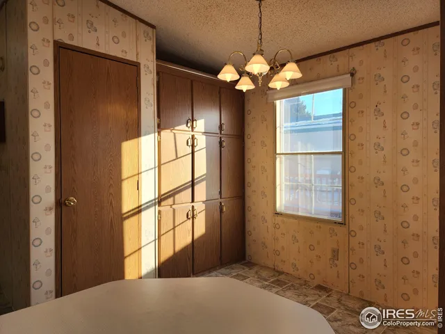 a kitchen with refrigerator cabinets and a window