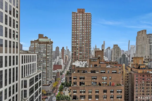 a view of city from a balcony