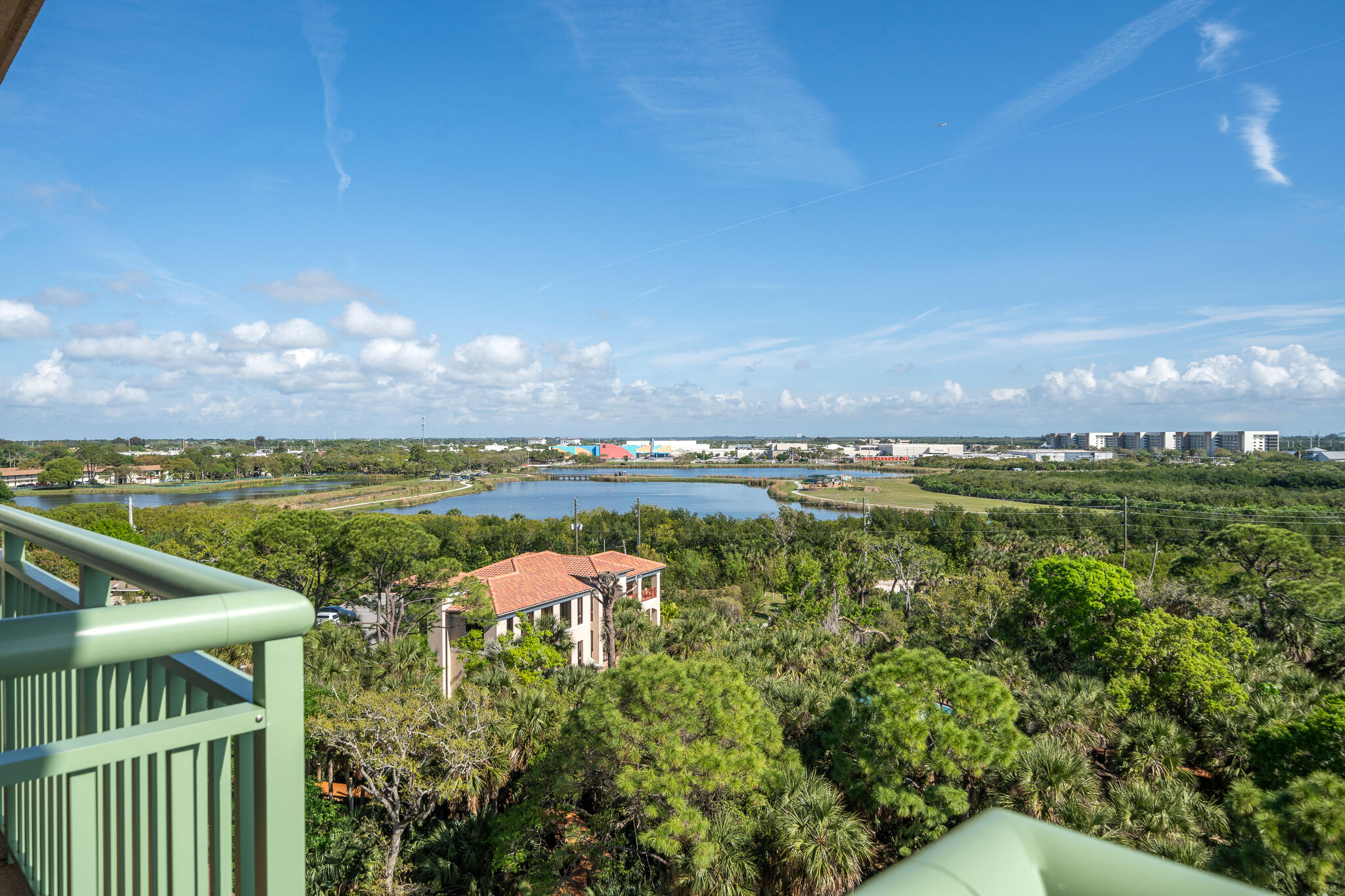 a view of a lake with a big yard