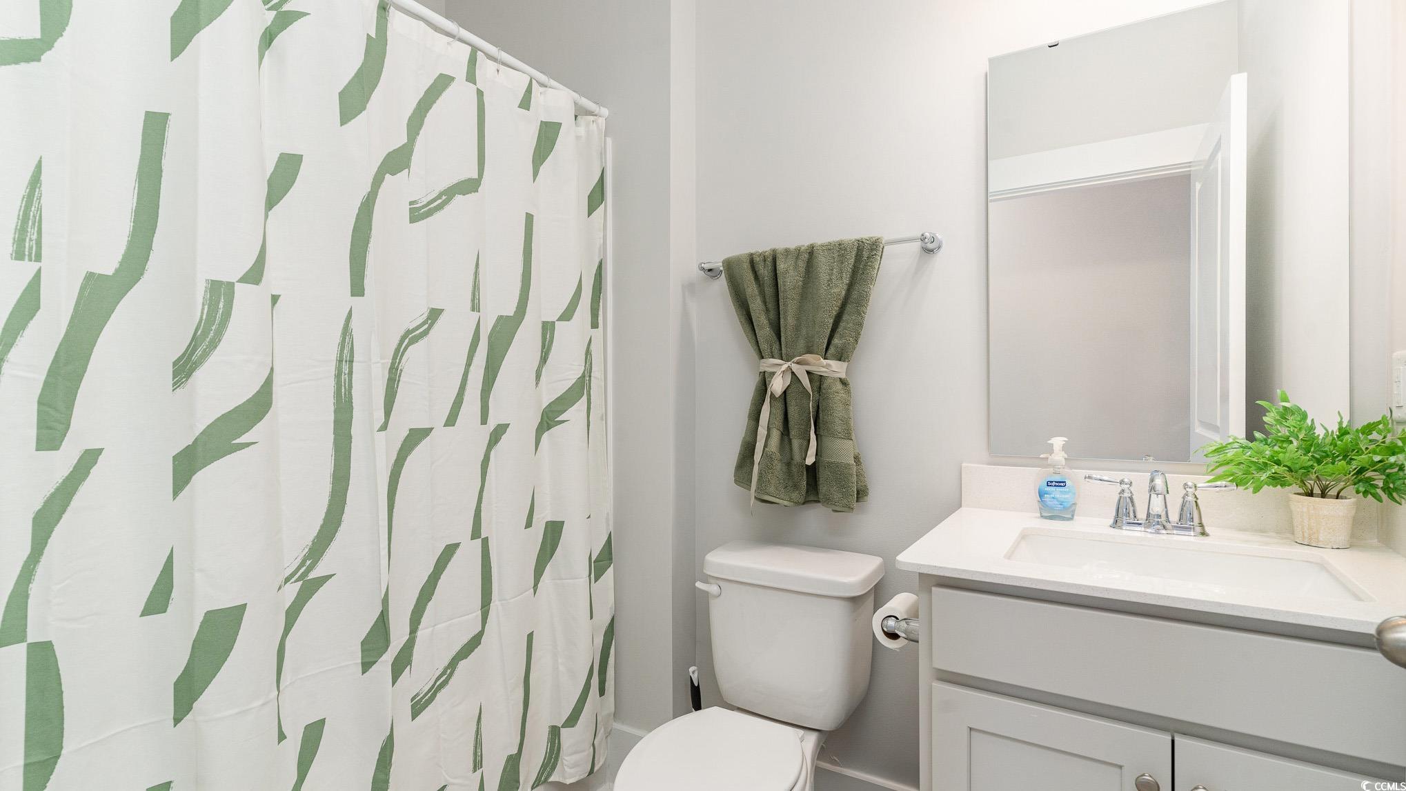 506 Haven View Way Murrells Inlet, SC 29576 - Photo 31 of 40 Bathroom with vanity, toilet, and a shower with curtain