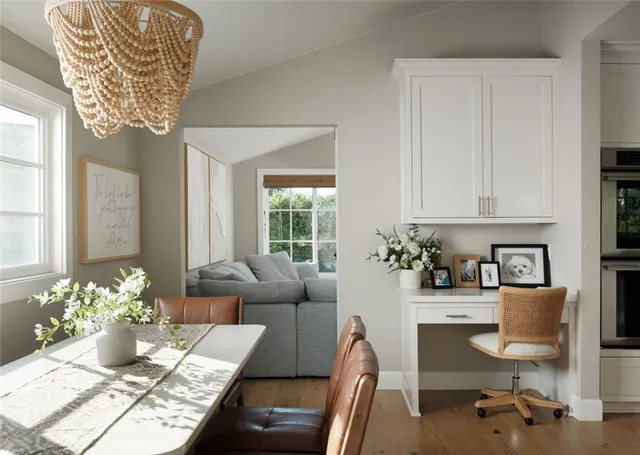 a living room with furniture