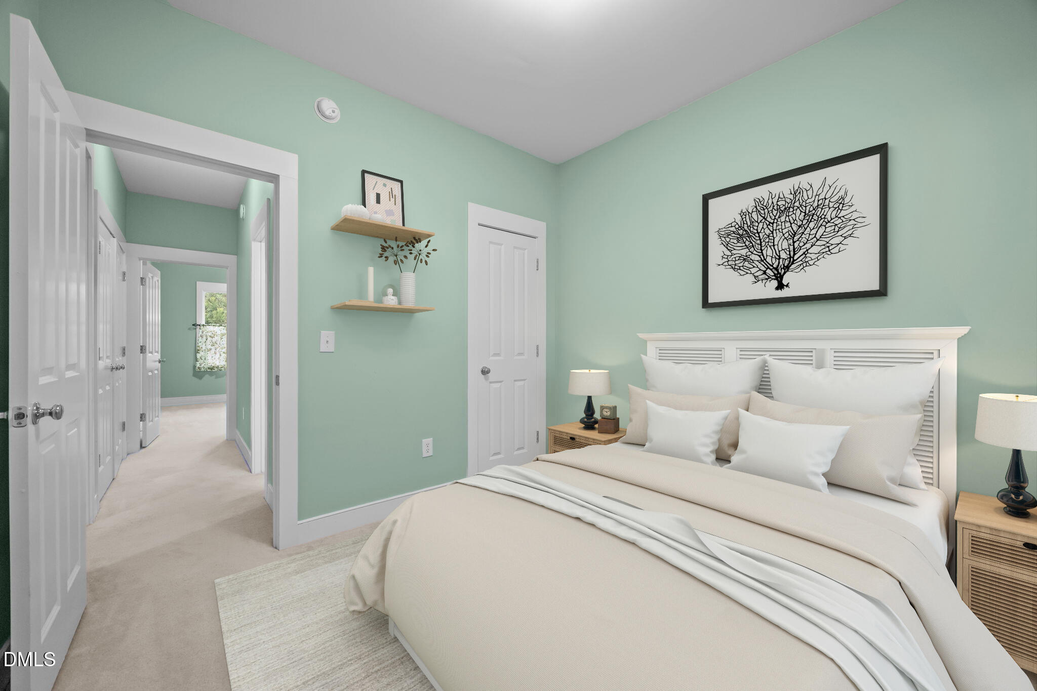 2817 Falls River Avenue Raleigh, NC 27614 - Photo 16 of 60 a bedroom with a bed and a painting