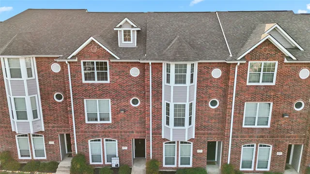 front view of a brick house